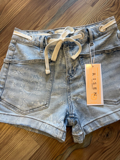 Risen Bleach Paisley Shorts