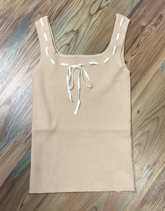 Ribbed Tie Tank Top