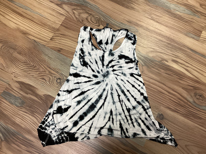 Black White Twist Racer Tank