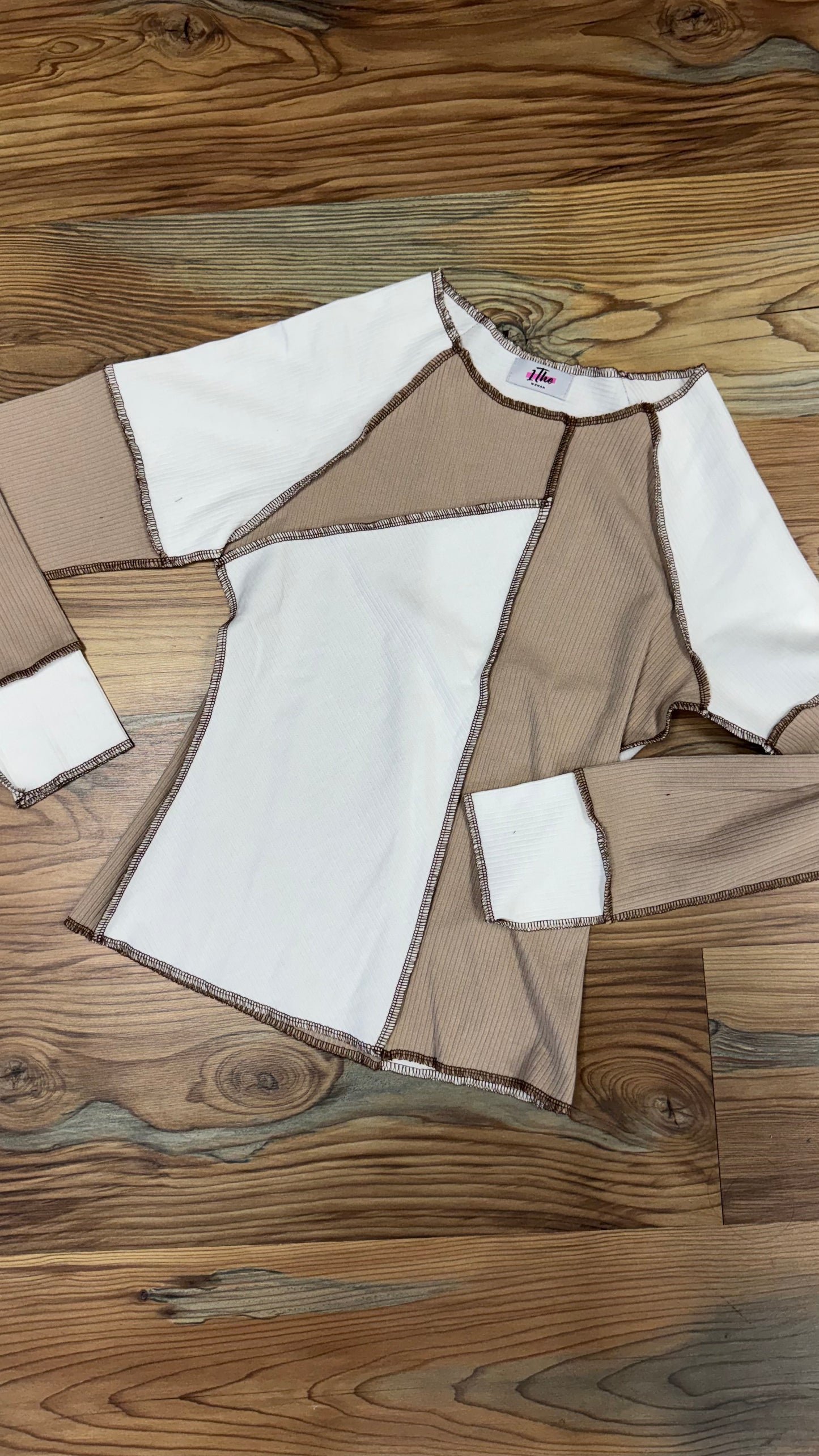 Irregular Color Block Long Sleeve