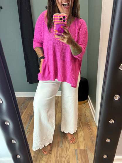 Hot Pink Oversized Knit