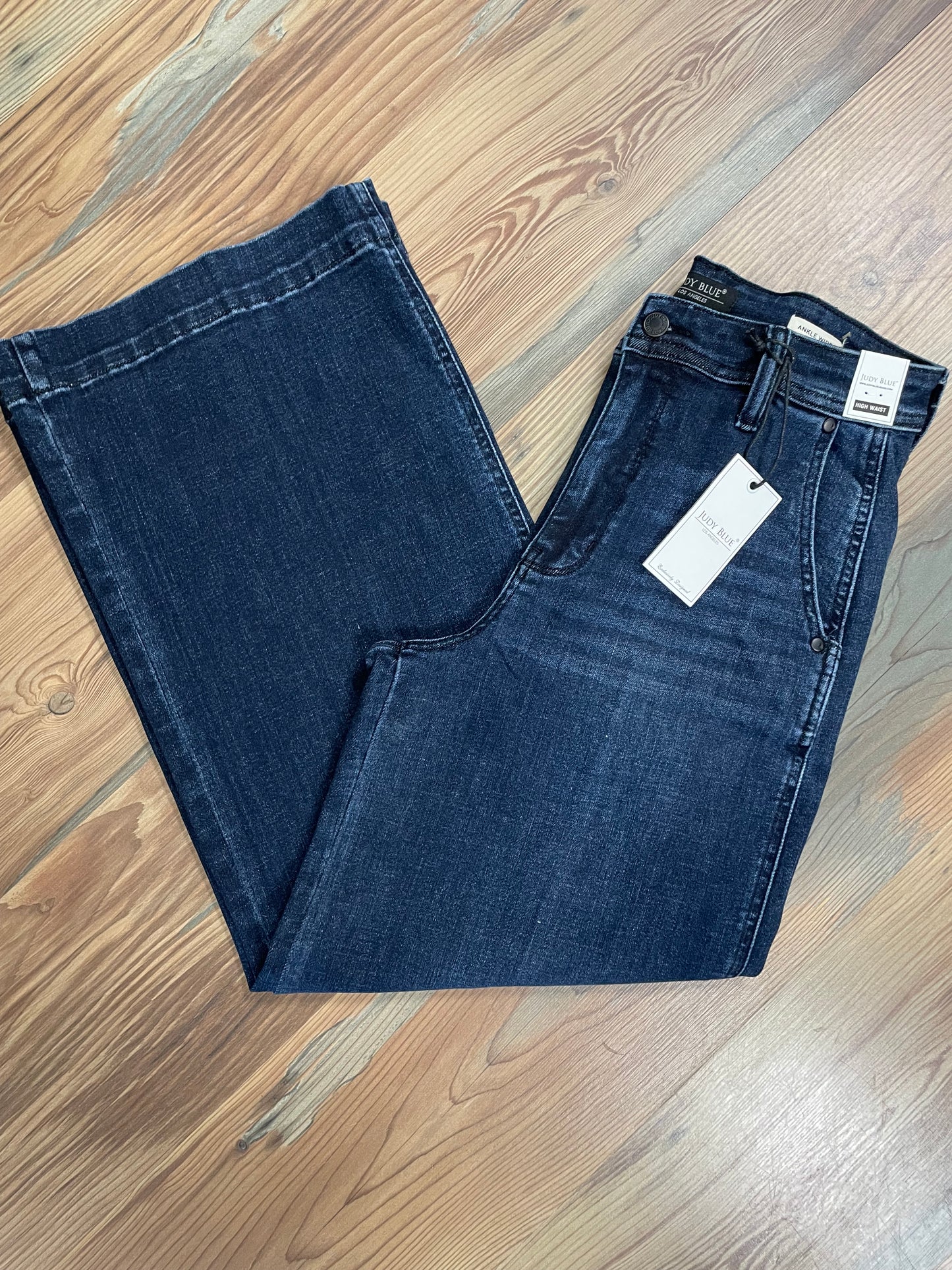 Judy Blue Dark High Waist Wide Ankle Trouser