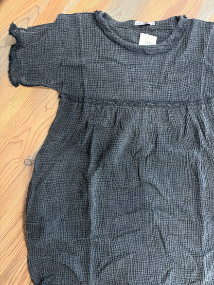 Washed Black Scoop Neck Dress
