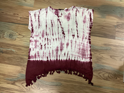 Maroon Tie Dye Tassel Tunic