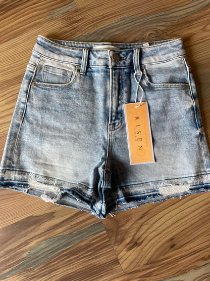 Risen Light Wash High Rise Short