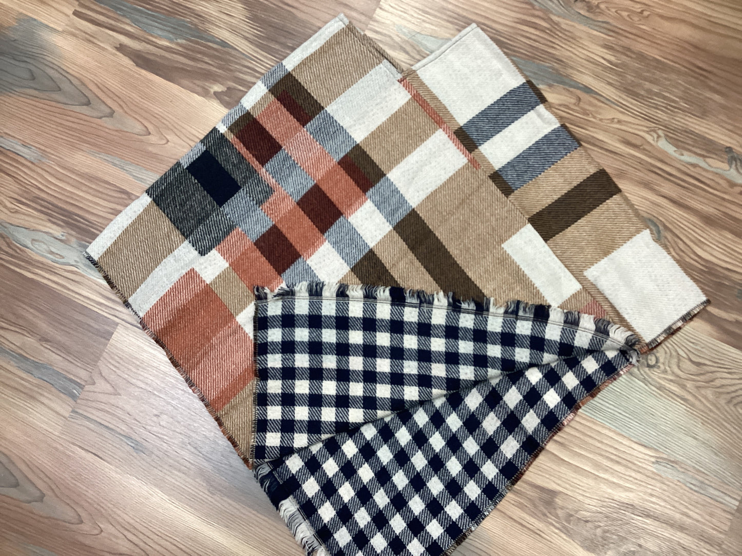 Reversible Plaid Poncho