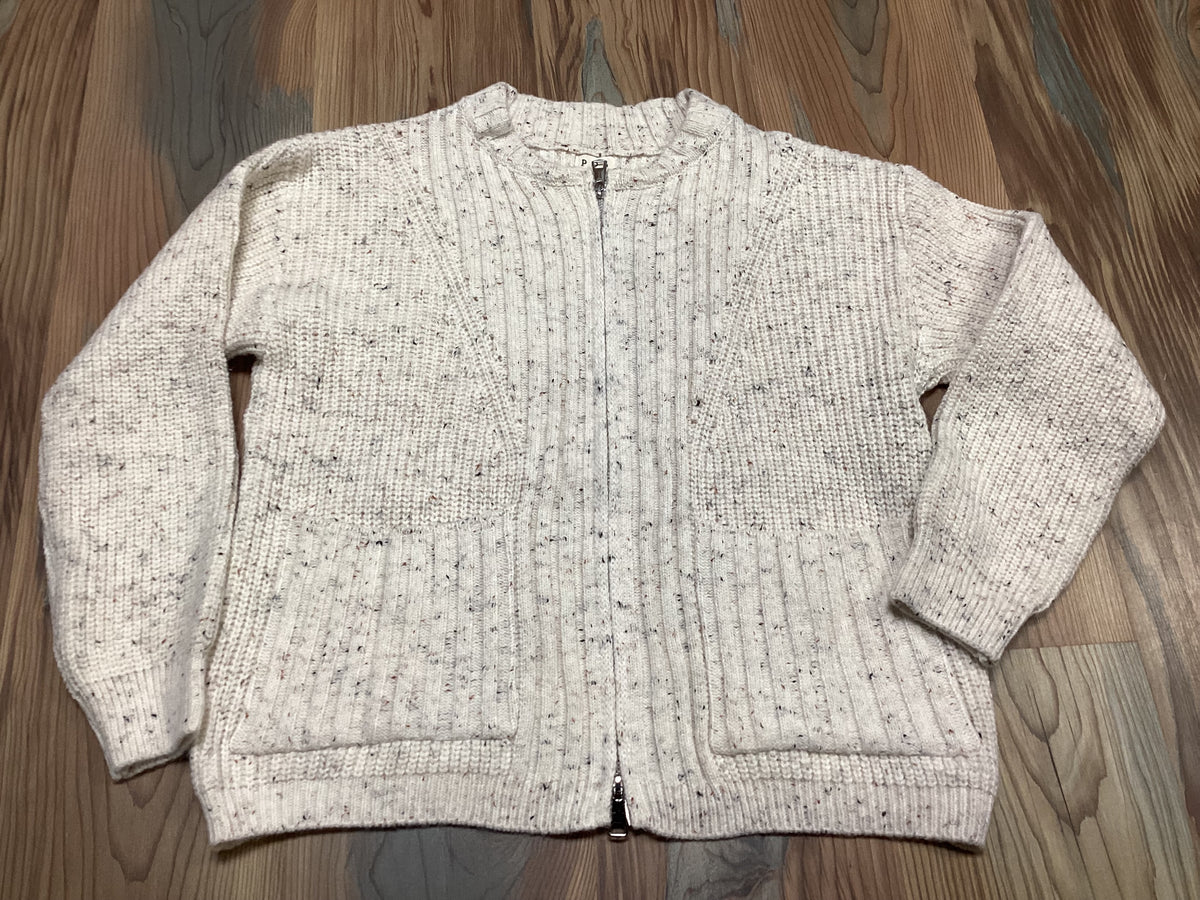 Oatmeal Zip Up Sweater