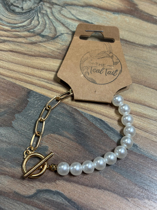 Chain Pearl Bracelet