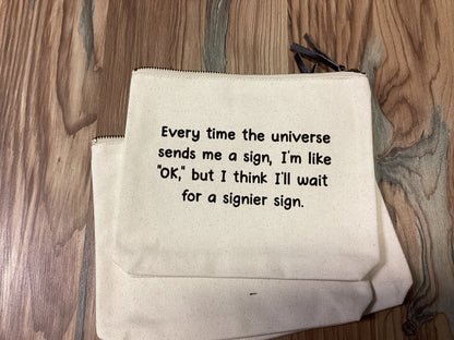 Canvas Saying Pouch
