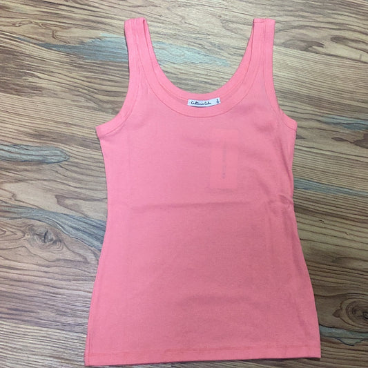 Coral Pink Scoop Neck Ribbed Tank