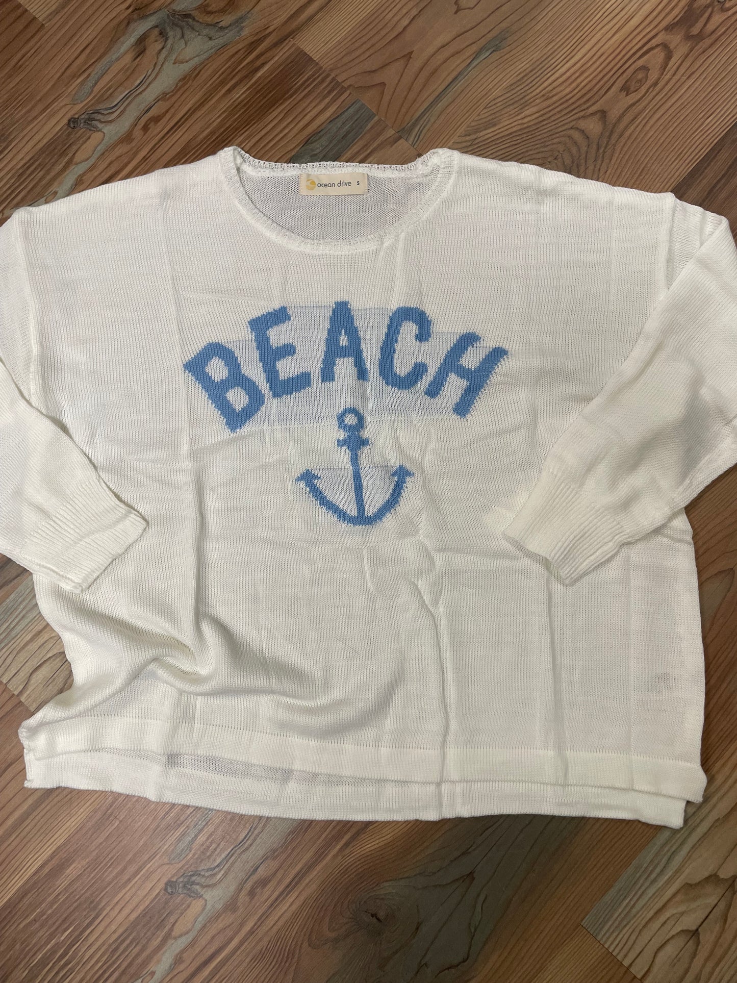White Beach Anchor Knit