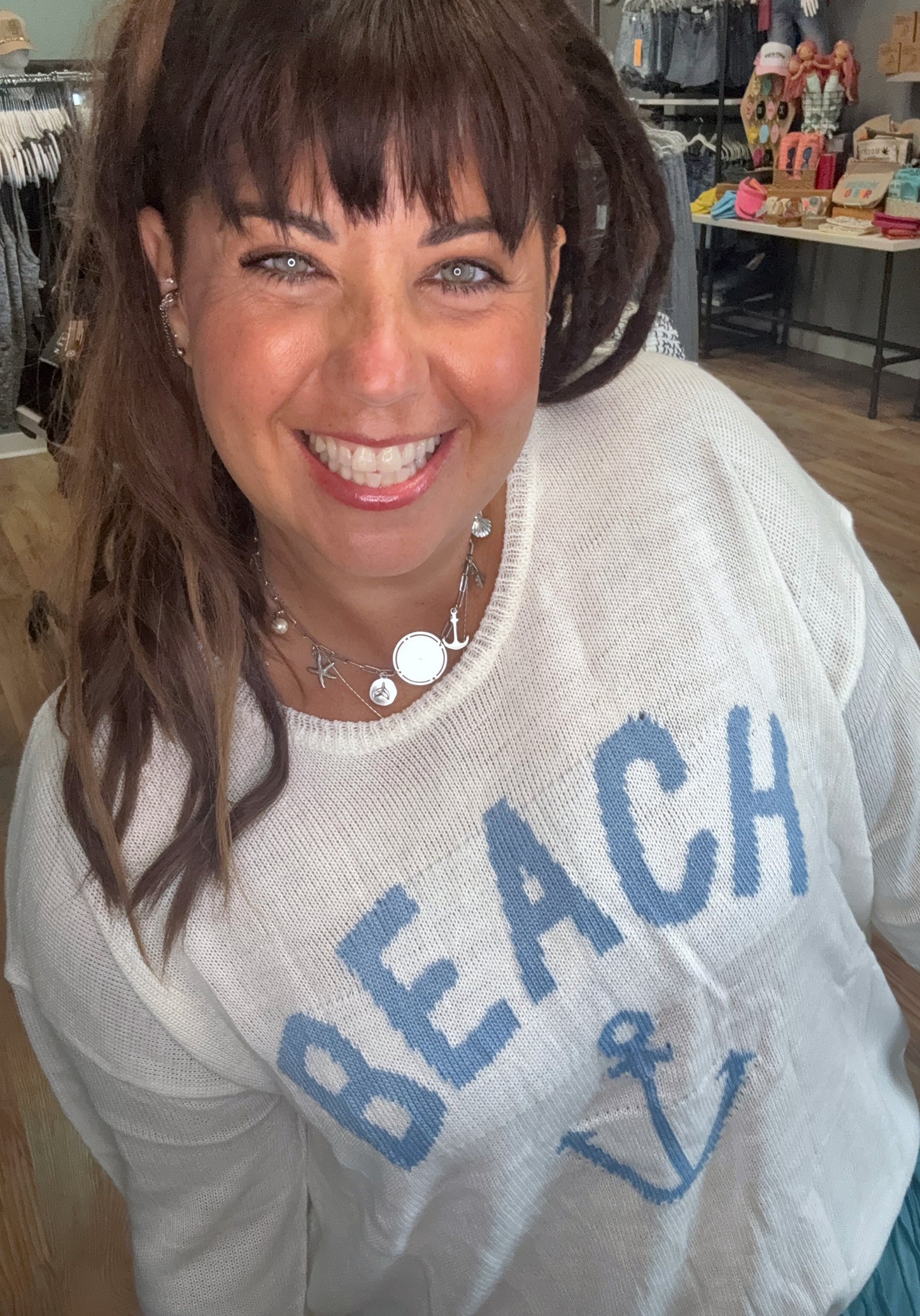 White Beach Anchor Knit