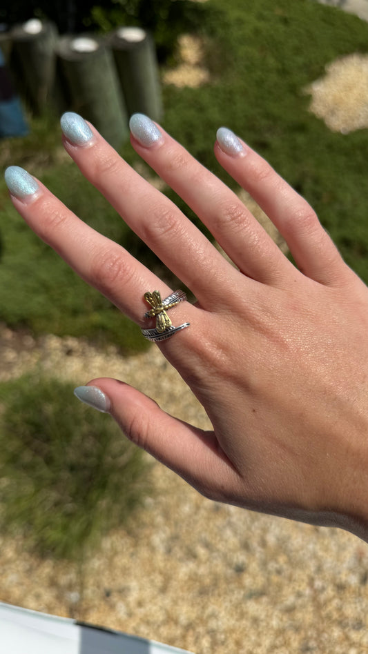Dragonfly Feather Ring
