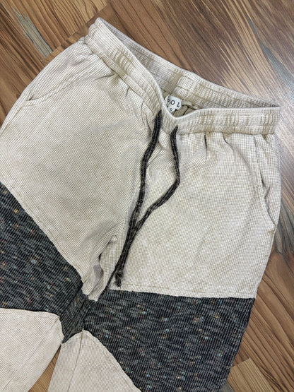 Textured Plaid Charcoal Pants