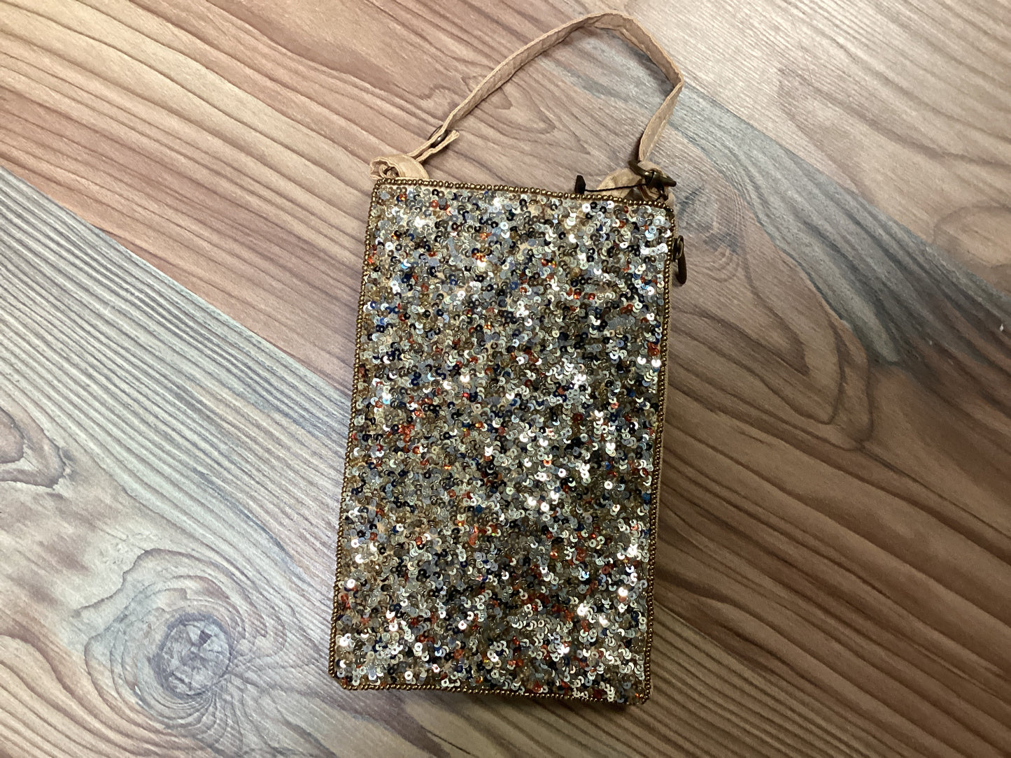 Gold Sequin Seed Bead Bag