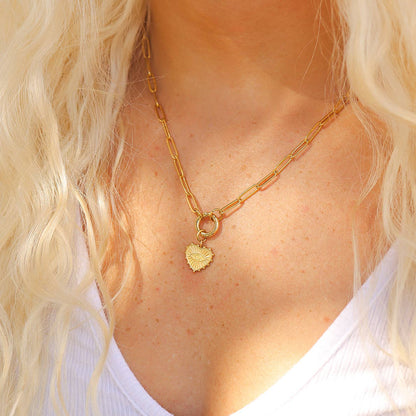 Circle Charm Paperclip Necklace