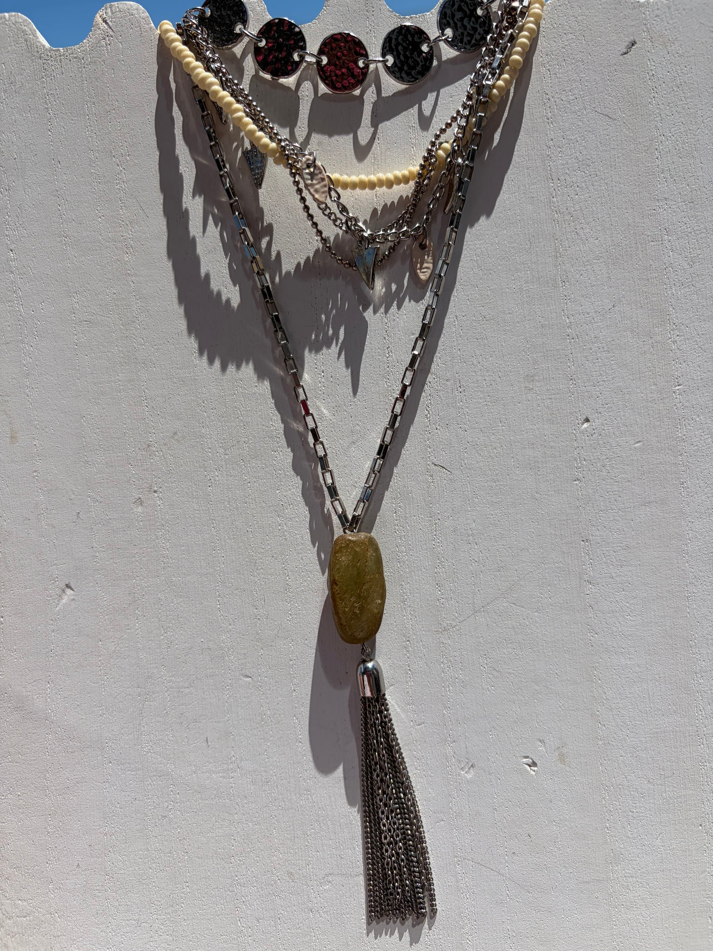 Quad Layered Tassel Necklace