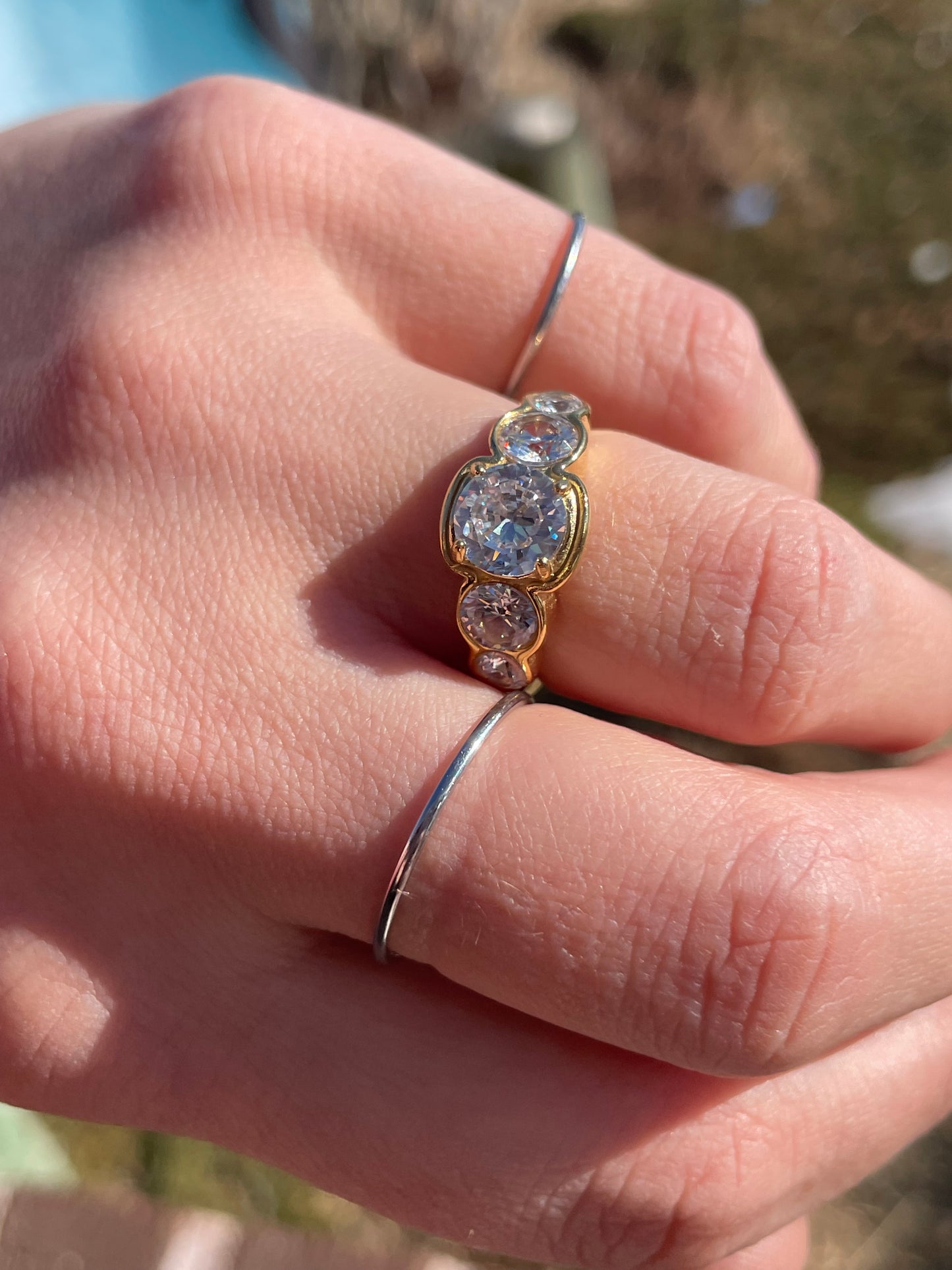 18k Dipped Multi Cz Ring