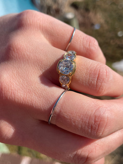 18k Dipped Multi Cz Ring