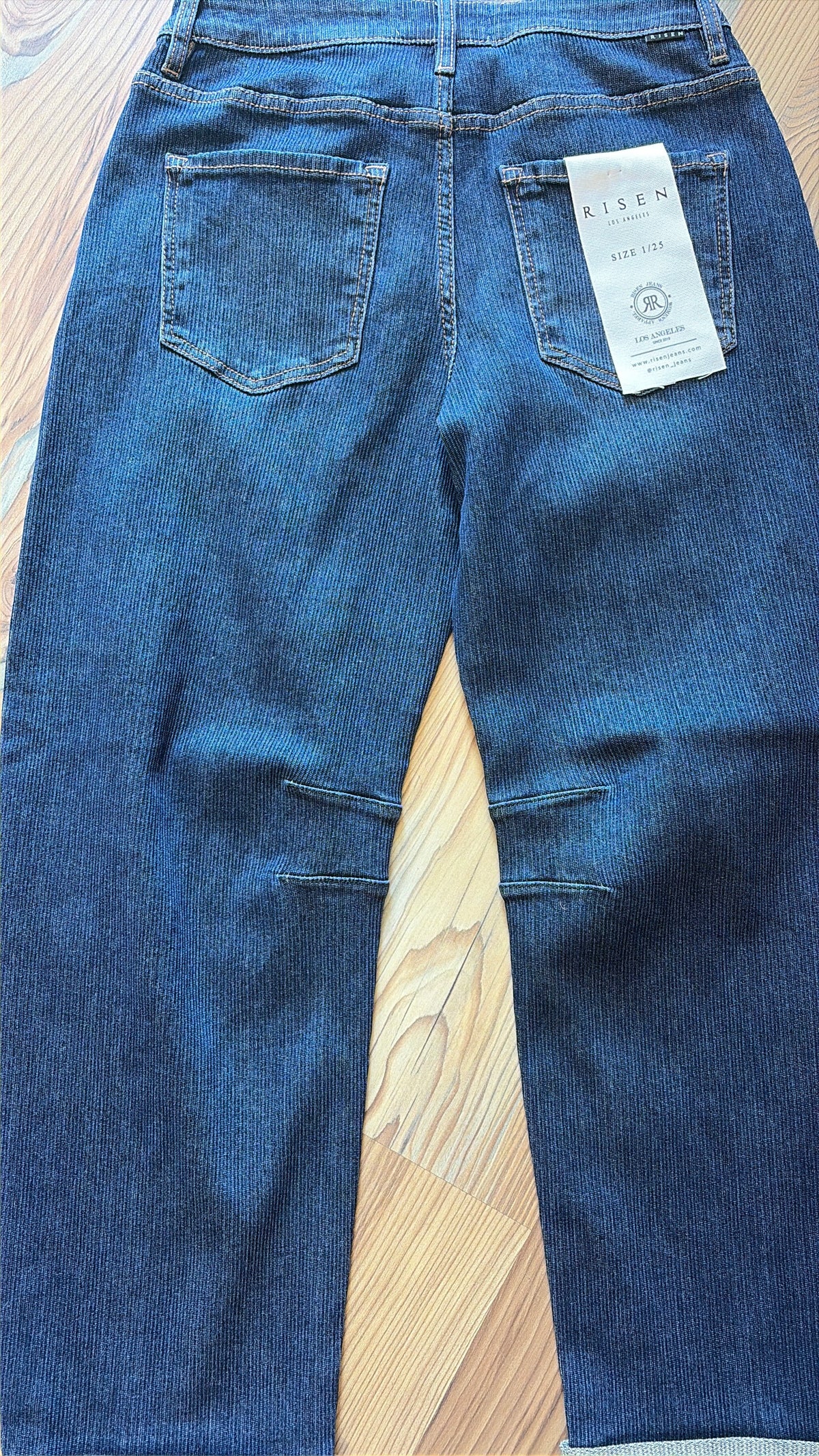 Risen Dark Wash Corded Barrel Jeans