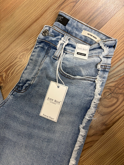 Judy Blue High Waist Light Wash Fray Seam