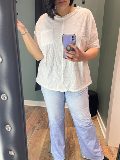 Zenim Pull On Straight Leg Light Denim