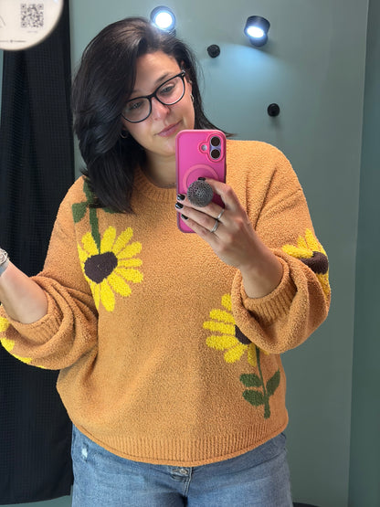 Dusty Pumpkin Sunflower Knit