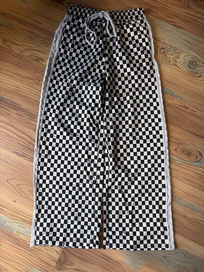 Grey Stripe Checkered Pants