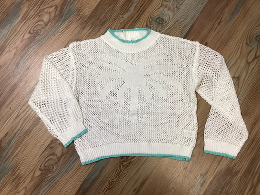 Woven Palm Tree Knit Sweater