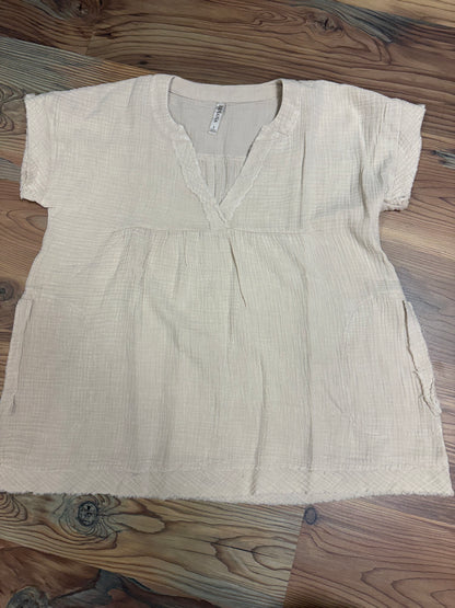 Beige Babydoll Top