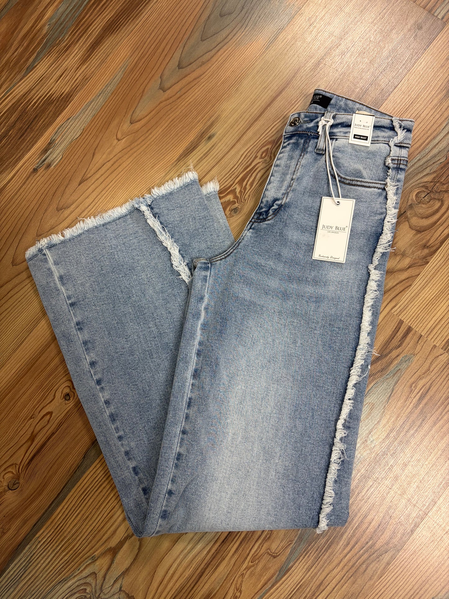 Judy Blue High Waist Light Wash Fray Seam