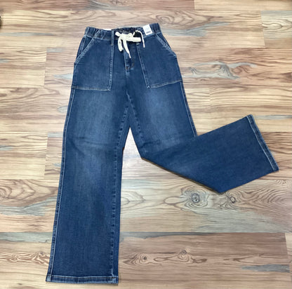 Judy Blue Dark Drawstring Wide Leg Jeans