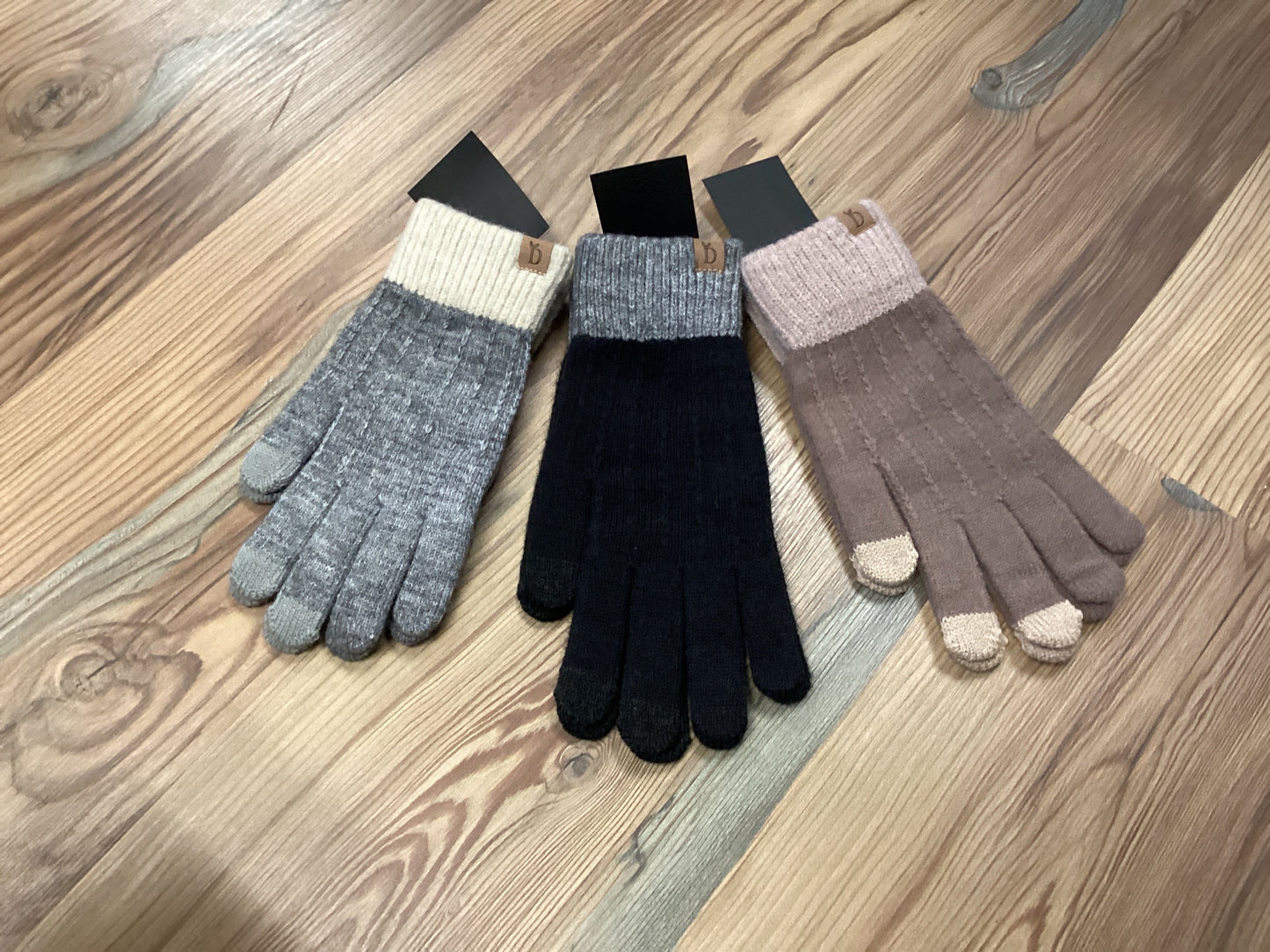 Two Tone Knit Smart Gloves