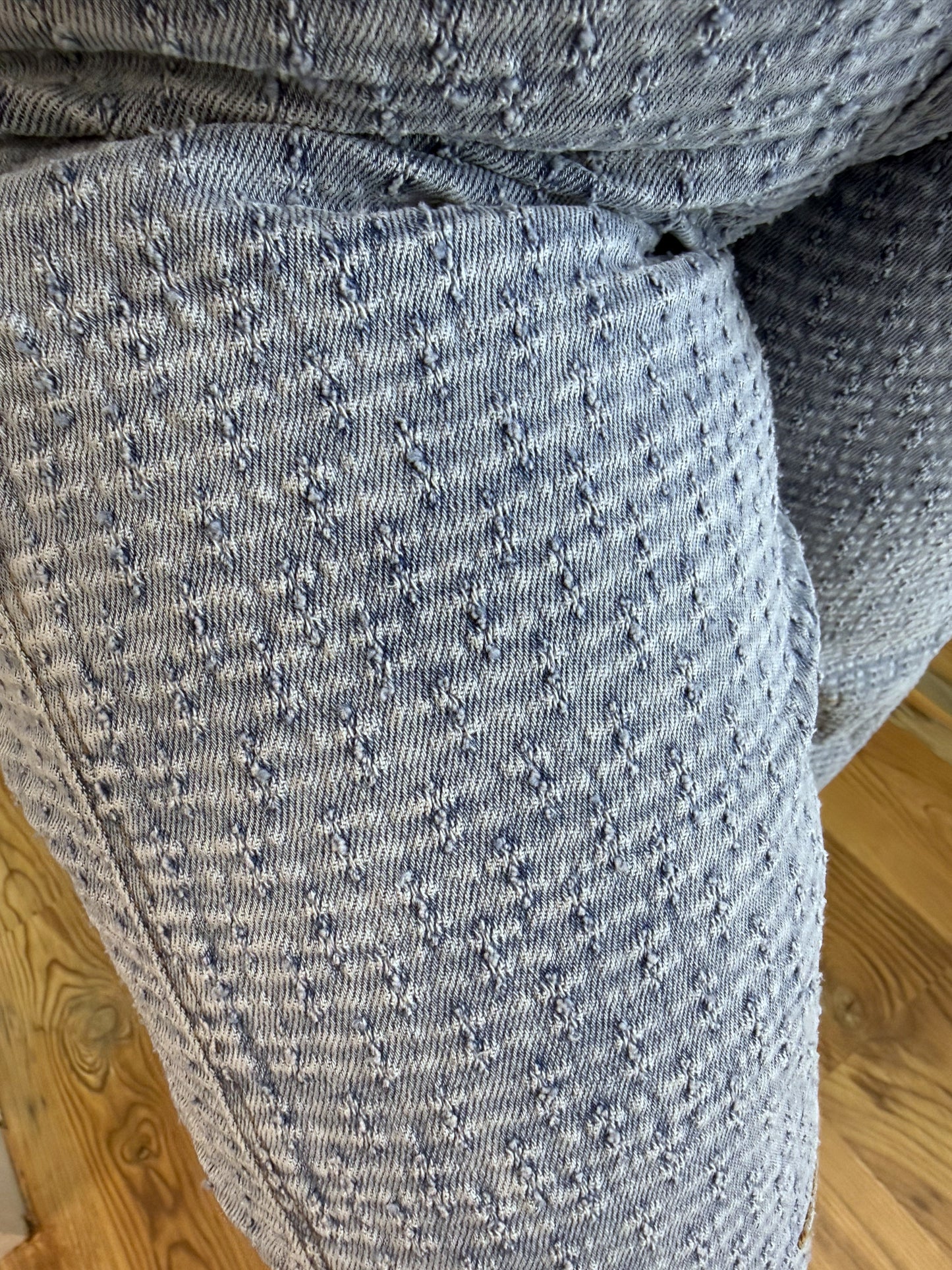 Risen Textured Washed Denim Jeans