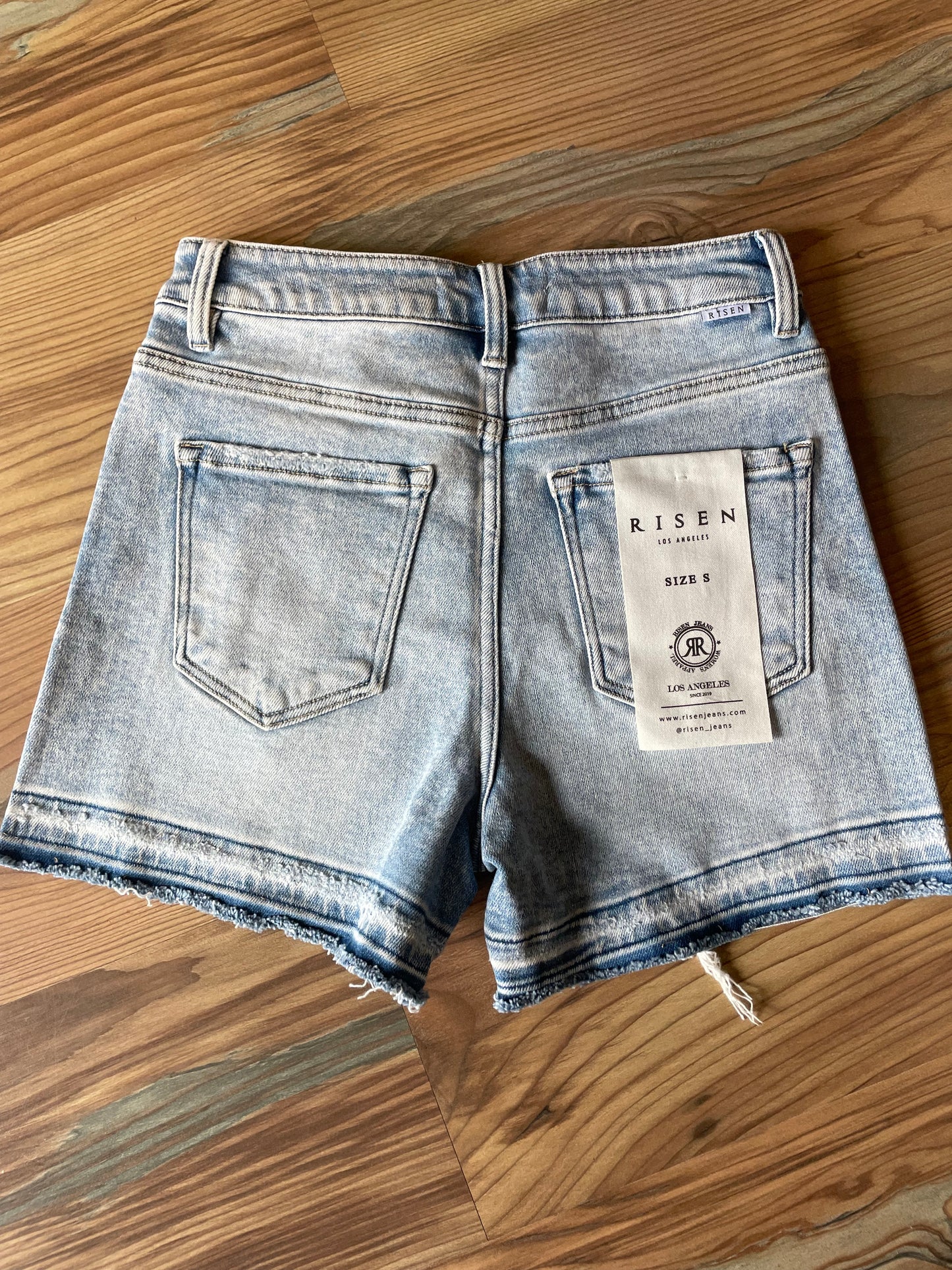 Risen Light Wash High Rise Short