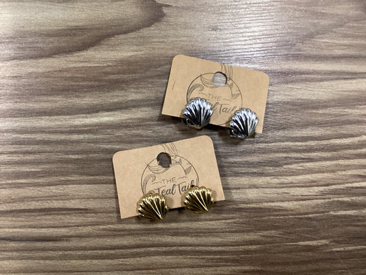 18k Pvd Shell Huggies