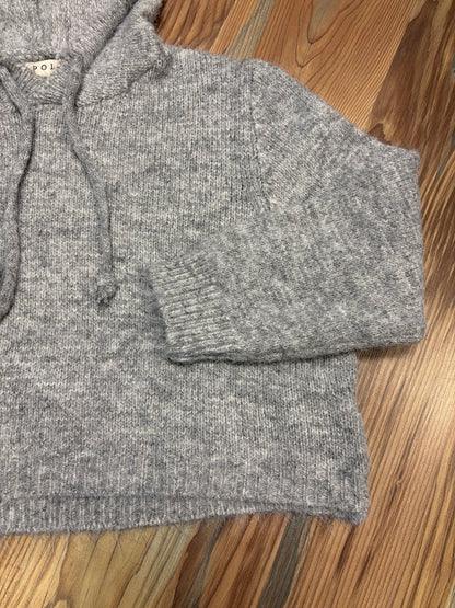 POL Grey Brushed Crop Hoodie