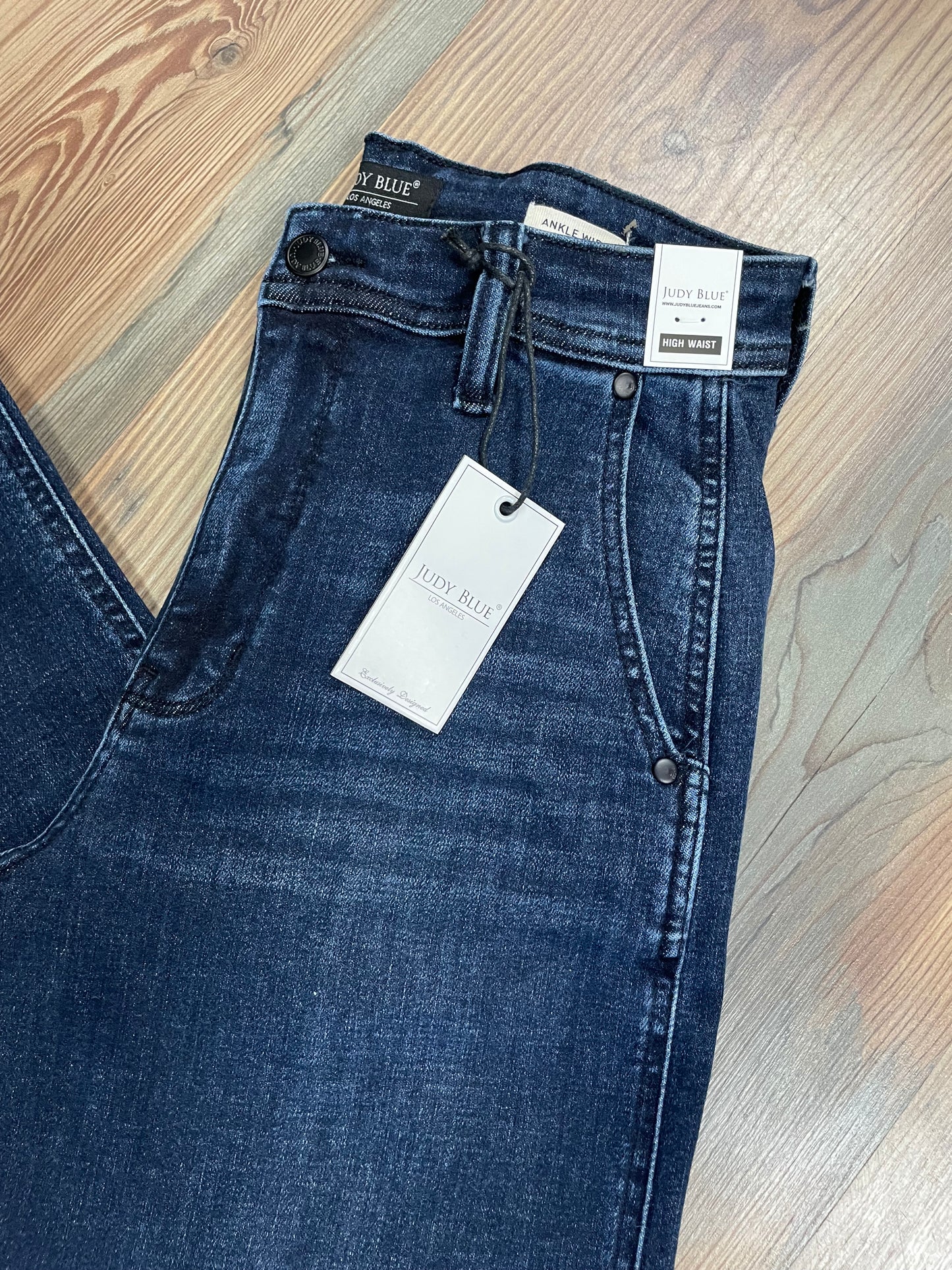 Judy Blue Dark High Waist Wide Ankle Trouser