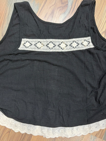 Black Cream Lace Tank POL