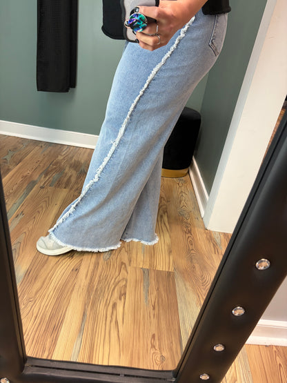 Judy Blue High Waist Light Wash Fray Seam