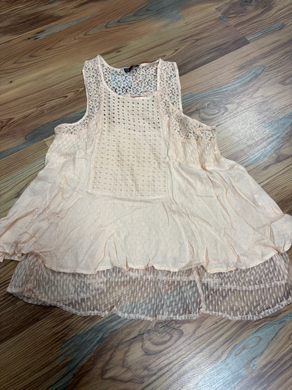 Apricot Lace Peplum Tank Top