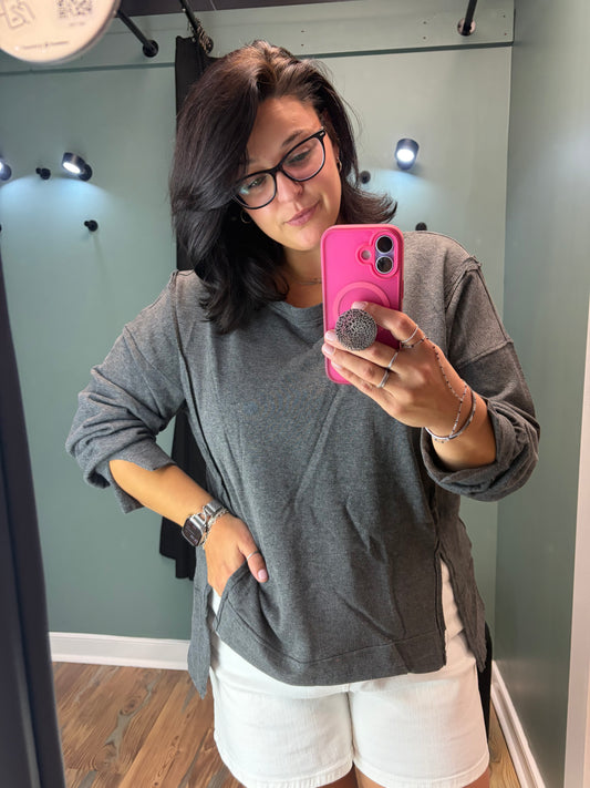 Round Charcoal Long Sleeve