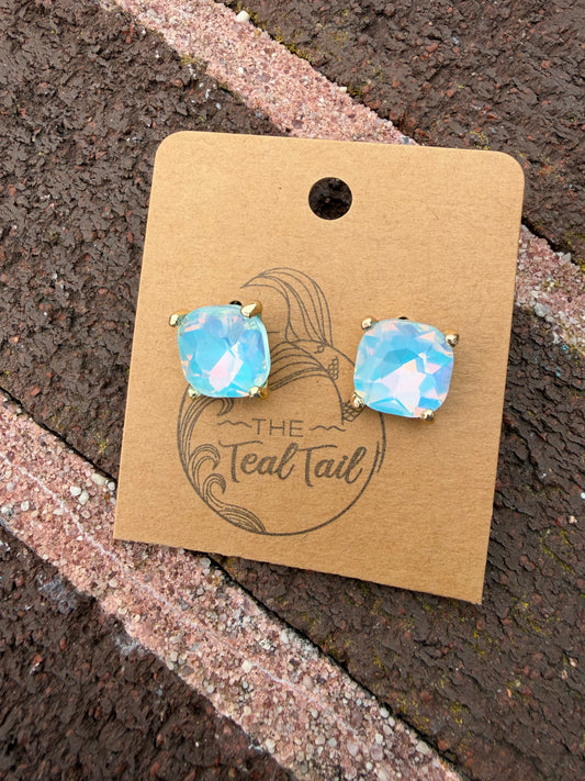 Glacier Blue Square Studs
