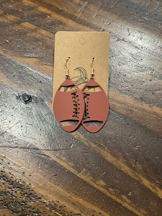 Etched Out Football Dangles