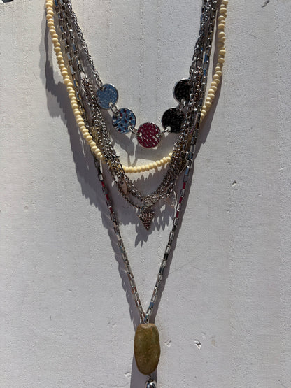 Quad Layered Tassel Necklace