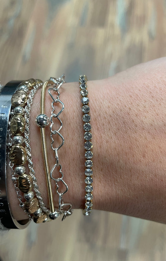 18K Gold PVD CZ Stone Tennis Bracelet