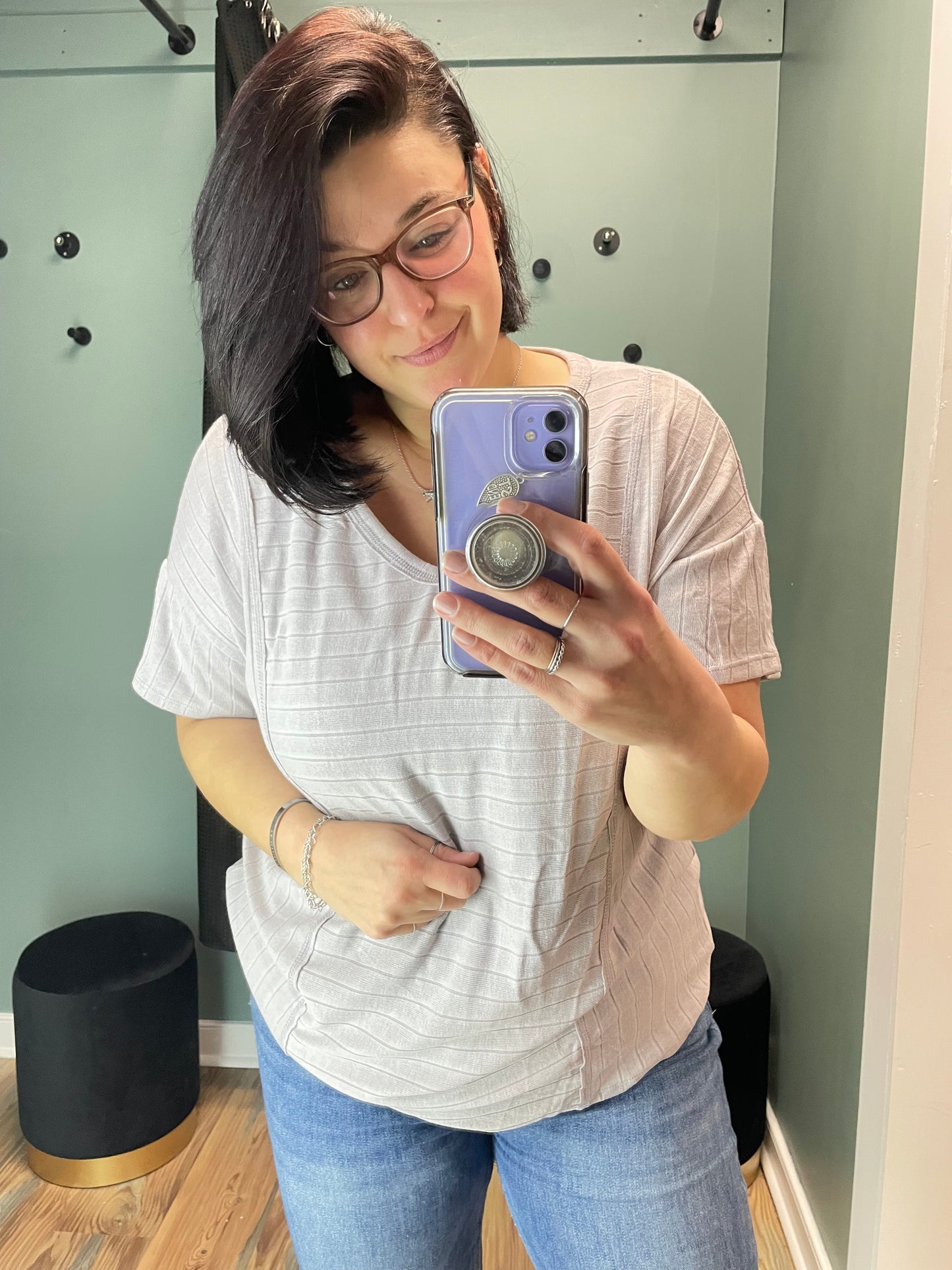 Lavender V Neck Tunic