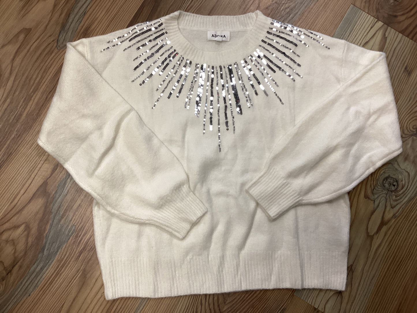 Ivory Sequin Sparkle Sweater