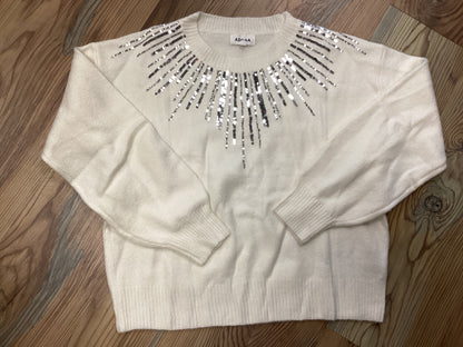 Ivory Sequin Sparkle Sweater
