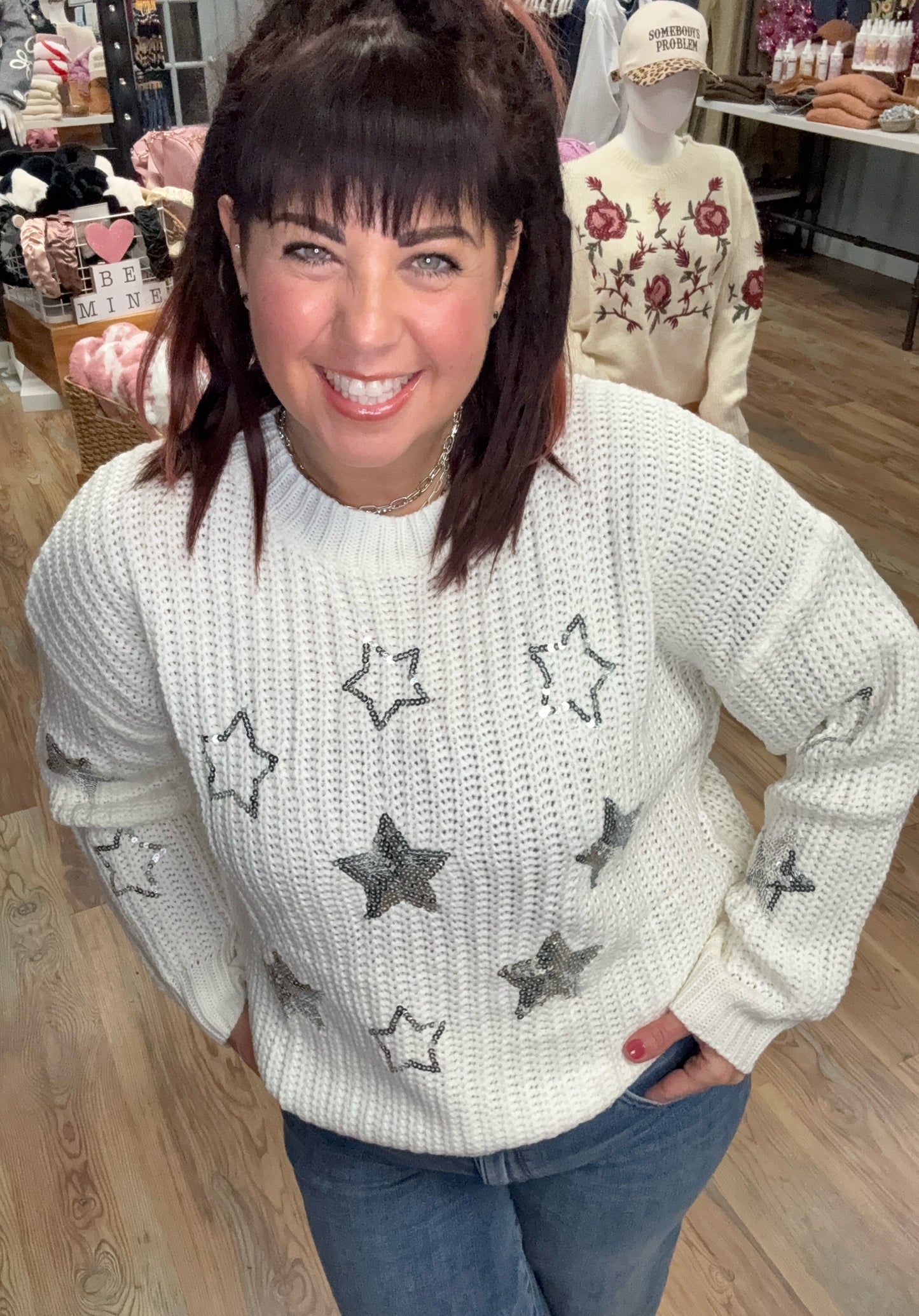 Off White Knit Star Sweater